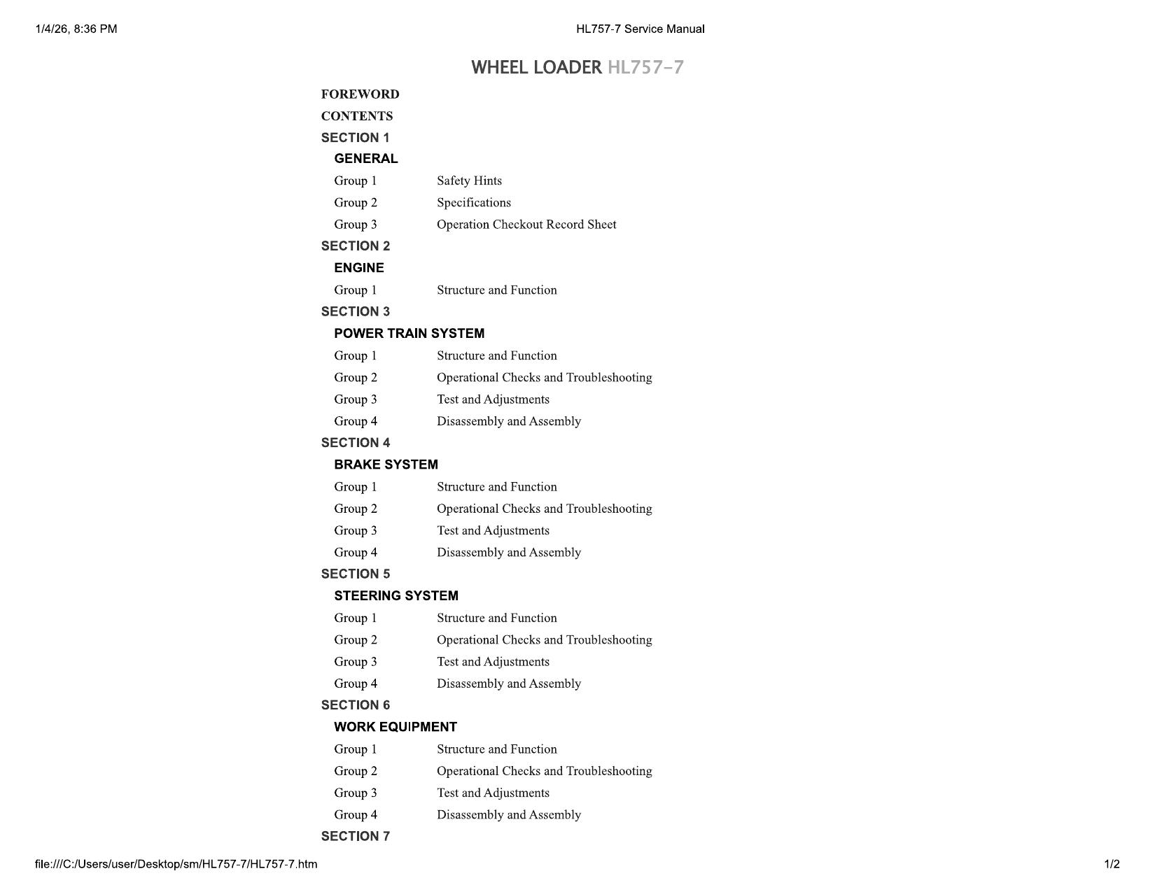 HL757-7 Service Manual